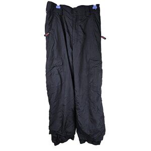 Obermeyer Junior's Pants Solid Black Cargo Straight Leg Size 14 Nylon‎ Pre-Owned